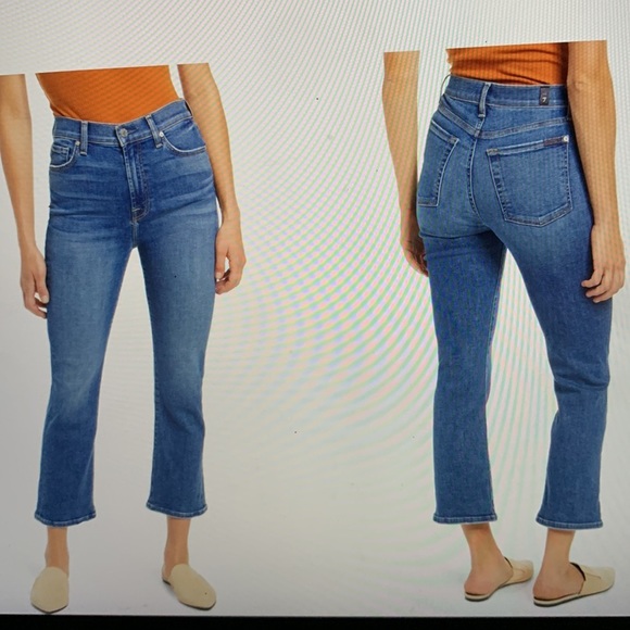 NWT 7 For All Mankind High Waisted Slim Kick Flare Jeans - Picture 9 of 10